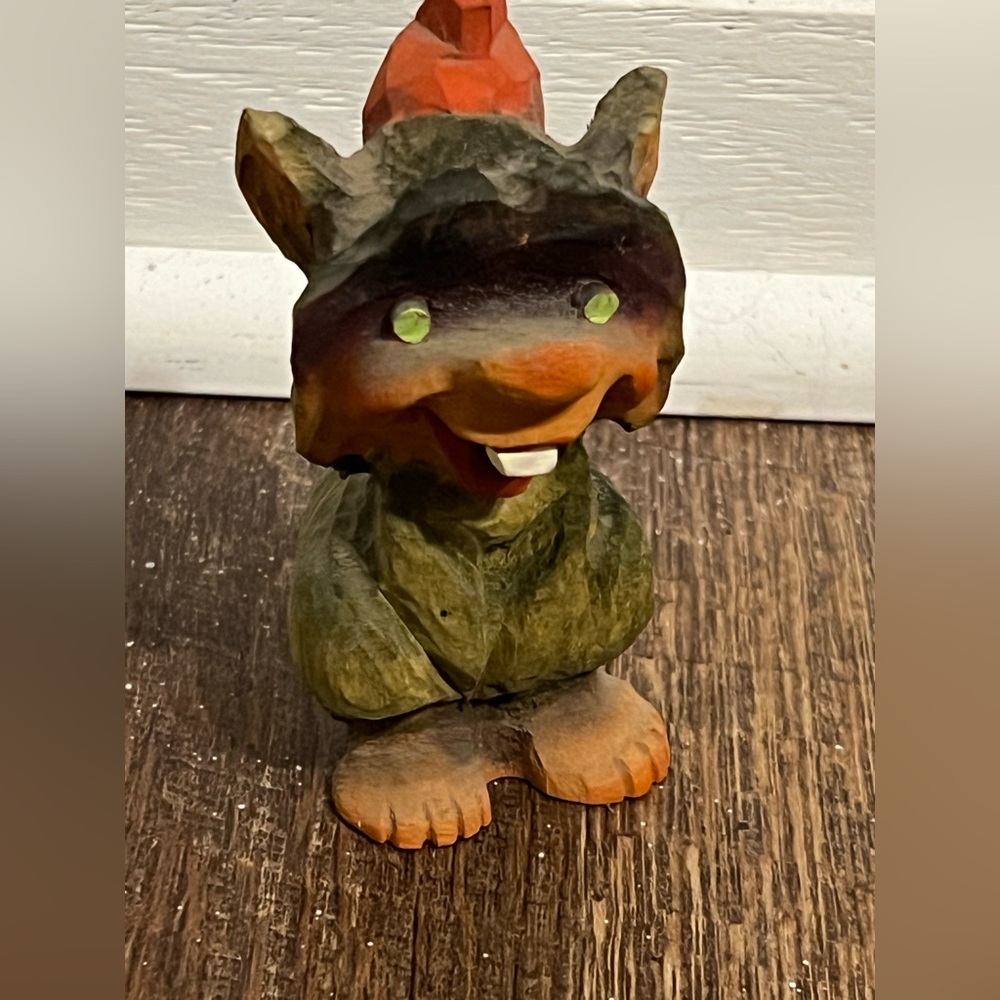 Vintage hand carved Norwegian Wooden Figurine